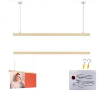 Wooden Picture Rail Hanging System - Adjustable Wall Frame Clips for Art Display - 31.5" Shelf Rack for Kids' Artwork & Advertising