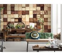 Wooden pieces wallpaper 368x254cm bedroom living room office kitchen photo mural