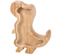 Wooden Piggy Bank, Animal Money Box, Personalised Piggy Bank for Boys Girls Toddler, Home Decoration Birthday Gift, with Alphabet Stickers, Pig (Tyrannosaurus Rex)