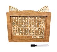 Wooden Piggy Bank for Kids and Adults, Cat Ear Shape Pine Wooden Piggy Bank with Counter for Savings Goal, Kids Adults Money Box Birthday A