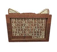 Wooden Piggy Bank, Reusable Digital Piggy Bank, Help Children and Adults Develop Saving Habit (C Dark brown 1000)