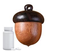 Wooden Pill Case - Compact Travel Size Box, Lightweight Pill Organizer, Small Medicine Holder with Natural Wood Finish | Medicine Case for on The Go Storage Handbag Pocket Necklace Pendant Gift