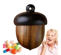 Wooden Pill Organizer - Pine Nut Design Travel Pill Case Box | Small Medicine Container for Pocket Or Purse, Emits Daily Pill Storage for, Jewelry, Accessories, and Compact Personal