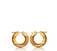 Wooden Pin Creole Earrings Olive Wood Horn Pin Light Grained Handmade Ring