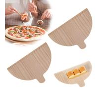 Wooden Pizza Half Round Solid, wooden pizza paddle, Half Round Baking Tool with Handle, for Pasta Fruit Bread, Wood Pizza Oven Special Tool for Cheese