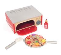 Wooden Pizza Toy for Kids, Pretend Play Food for Ages 3+, Educational Learning Toy Wooden Playset with Bake Oven, Christmas Birthday Gift for Boys Girls