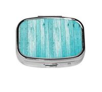 Wooden Planks Texture Wallpaper Print Pill Box 2 Compartment Medicine Pill Case,Portable for Pocket Or Purse Pill Box Decorative Metal Medicine Organizer