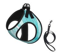 Wooden Planks Texture Wallpaper Print Small Dog Harness And Leash Set, Adjustable Soft Vest With 360° Reflective Straps For Cats Puppy