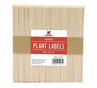 Wooden Plant Labels for Outdoor and Indoor Plants - 50 x Premium Birch Plant Labels - Mark with Pencil Ball-Point or Marker Pen - Less Smudging - Seedzbox