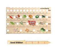 Wooden Plant Ruler - Garden Spacing Tool, Wooden Diverstick | Spacing Ruler with Seed Hole, Spacing Layout Planter Guide for Elevated Beds, Vegetable Planting Aid for Aligned Gardening