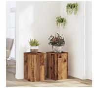 Wooden Plant Stand 2pc Old Wood Engineered Wood Tiered 30x30x50cm Indoor Outdoor
