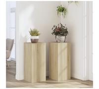 Wooden Plant Stand 2pc Sonoma Oak Engineered Wood Tiered 30x30x70 cm Indoor Set