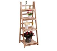 Wooden Plant Stand, 4 Tier Wooden Ladder Shelf, Foldable Display Flower Plant Stands, Unit Corner Book Shelves For Garden, Balcony, Living Room, Indoor, Outdoor