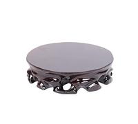 Wooden Plant Stand - Round Vase with Solid Wood Base, Flower Pot Holder, Incense Burner, Buddha Statue Display Table, Bonsai Decoration for Garden & Home