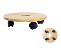 Wooden Plant with Wheels, 14-inch Round or Square Mobile Flower Pot Tray, Heavy-Duty Pine Wood Stand with Locking Casters for Relocation(12in)