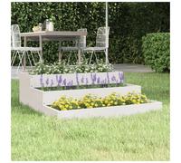 Wooden Planter 3-Tier Stair-Step White Pine 78x78x27 cm Solid Pine Outdoor Decor