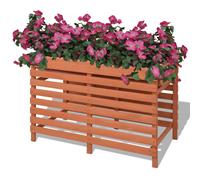 Wooden Planter Beige 100x50x71cm Solid Chinese Fir Wood Raised Garden Bed +Shelf