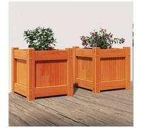 Wooden Planter Box Brown Pine 31x31x31 cm Solid Untreated Pine Rustic for Garden
