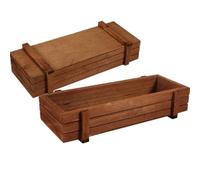Wooden Planter Boxes 2pcs, Rectangle Succulent Planter Box Rectangular Planter Box for Desk Succulent Plant Pot Wooden Planters