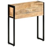 Wooden Planter Elevated Mango Wood Black Steel 60x20x68cm Balcony Herb Box Patio