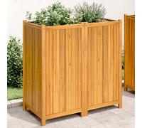 Wooden Planter Natural Acacia 100x50x100 cm Solid Wood Garden Planter with Liner