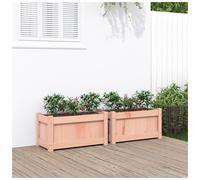 Wooden Planter Natural Douglas 60x31x31 cm Solid Pine Outdoor Garden Box Rustic