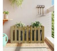 Wooden planter natural pine 100x50x50 cm solid impregnated outdoor trough garden