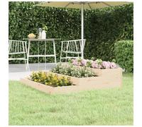 Wooden Planter Natural Pine 107x107x27 cm Solid Pine Stair-Step 3-Tier RaisedBed
