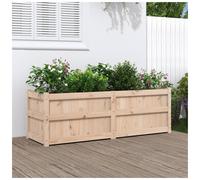 Wooden Planter Natural Pine 150x50x50 cm Raised Garden Bed Rustic for Patio Edge