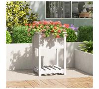 (white, 55 x 54 x 81 cm) vidaXL Solid Wood Pine Planter with Shelf Plant Raised Bed Multi Colours/Sizes