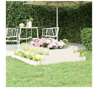 Wooden Planter White Pine 110x110x27 cm Solid Pine Stair-Step Rustic Raised Bed