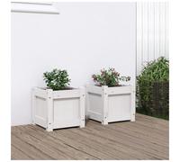(white pine, 2 pcs) vidaXL Garden Planters Patio Flower Pot Plant Pot Planter Box Solid Wood Pine