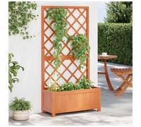 Wooden Planter with Trellis Brown Solid Fir Wood 70x30x135 cm Outdoor for Patio
