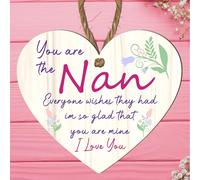 Wooden Plaque for Mum and Nanny - Sentimental Handcrafted Keepsake Gift with Heartfelt Message - Unique Mother's Day - Gift from Nanny and Grandchildren (Medium: 15 cm (H) × 13 cm (W))