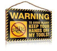 Wooden Plaque, Maximalist Decor Warning To Avoid Injury Keep Your Hands
