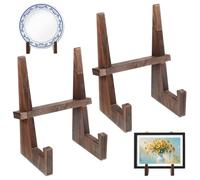 Wooden Plate Stand for Display 8 inch Wooden Record Holder Display Stand