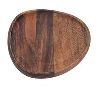 Wooden Plates, Decorative Acacia Wood Dinner Plates Irregular Serving Tray | Classic Wood Charcuterie Board Set Dinner Tray Platters for Fruits, Dessert, Sushi, Food (26*21cm)