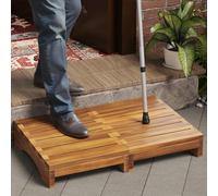 Wooden Platform Step Stool, 3.5" Height Acacia Wood Steps for Outdoor Use, Non-Slip Prefab Porch Steps for Outside, One Step Bed Platform for Adults and Elderly