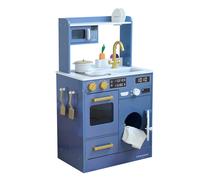 Wooden Play Kitchen Little Chef Mini Garden Washing Machine Blue Teamson Kids