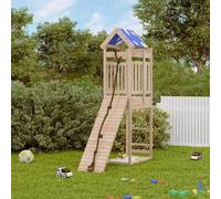 Wooden Play Tower Pine Untreated 177x52.5x239cm Platform 118cm Natural climb set