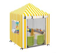 Wooden Playhouse Cover Outdoor, 210D Oxford Sun Protection Dust Cover with Adjustable Straps for Kids Garden House, Weather Resistant Rain Shield,(Yellow)
