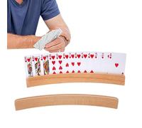 Wooden Playing Card Holder - Handheld & Standing Poker Card Organizer | Curved Game Card Rack | 2-Pack Wooden Cards Bases For Kids, Adults & Elderly, Easy Grip For Games & Family Fun
