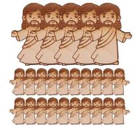 Wooden Pocket Chips of Little Jesus, Small Jesus Figures | 25 Pieces Small Pocket Jesus Figures, Small Compact Jesus Miniature Statue for School Party