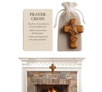 Wooden Pocket Cross - Handheld Praying Crosses - Portable Wood Prayer Crucifix for Catholics Spiritual Seekers Daily Devotion Home Decoration Memorials Friends