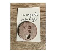 Wooden Pocket Hug Token, Sympathy and Bereavement Keepsake, Thinking of You Gift Token Heart Design with Sentimental Message, Hug in the Post, Long Distance Letter Box Hug