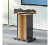 Wooden Podium Church Pulpit with Storage Shelf Easy Assembly Ideal for Office School Reception Desk Speaking StandConstruction Versatile Use
