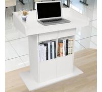 Wooden Podium Lecterns & Podiums with 18mm Wood Board Wood Podiums Stand Pulpits for Churches Speaking Lectern with 3-Layer Storage, Ideal for Church Classroom Speech (White, 31.5 * 20in)