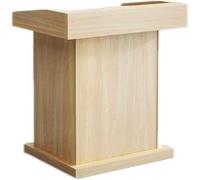 Wooden Podium Reception Desk - Mobile Speaker Stand for Presentations Lectures and Events - Ideal for Churches Conferences and Public Speaking
