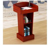 Wooden Podium Stand for Lectern - Heavy Base Presentation Stand for Classroom & Church Large Storage Slanted Desktop Design - Ideal for Public Speaking & Events (A-3)