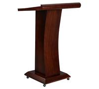 Wooden Podium Stand for Lectures Movable Meeting Room Lectern Reception Desk for Public Speaking Professional Lecture Table Adjustable Speaker Stand for Events